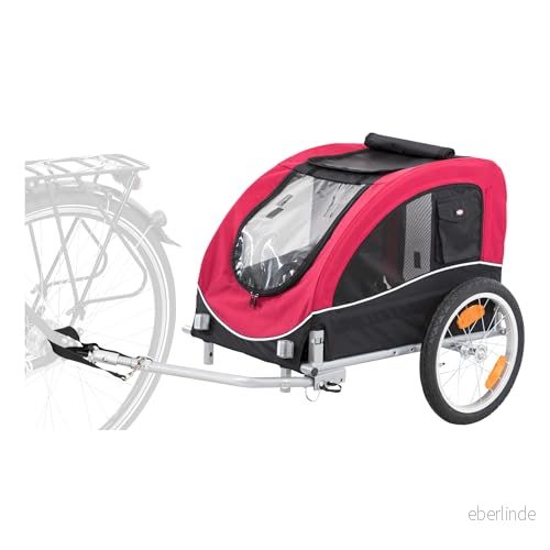 Trixie Bicycle trailer L: 75 x 86 80/145 cm black/red 4011905128160