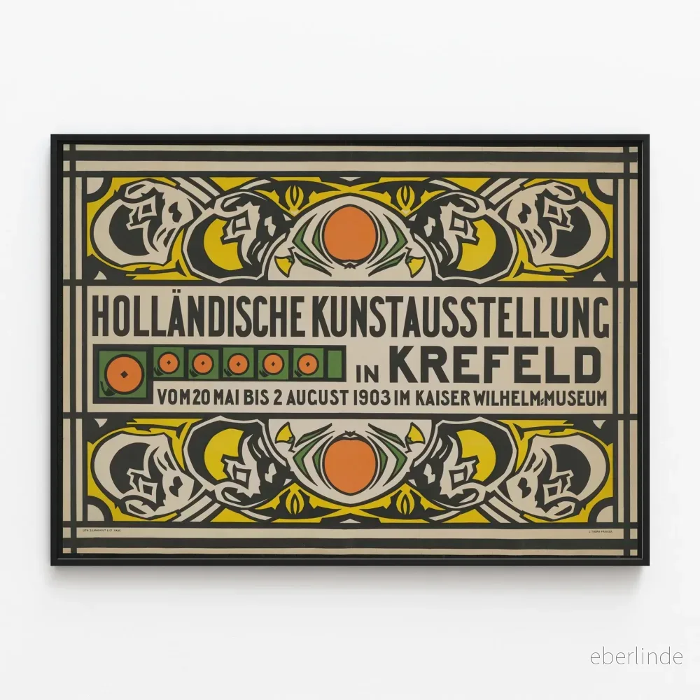 Vintageposter för holländsk konstutställning i Krefeld 1903 Vintageposter för holländsk konstutställning i Krefeld 1903