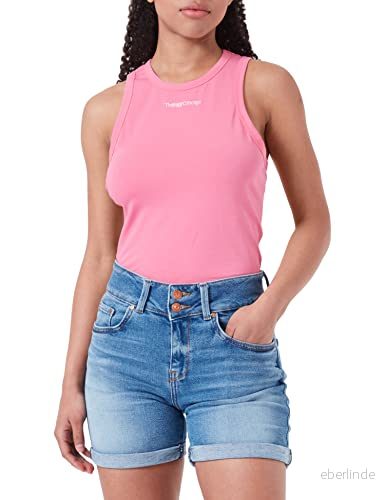 TheJoggConcept JCSIMONA linne kvinnors topp kortärmad tröja basic med bokstäver slim fit, 162126/Azalea rosa, M 5715297104595