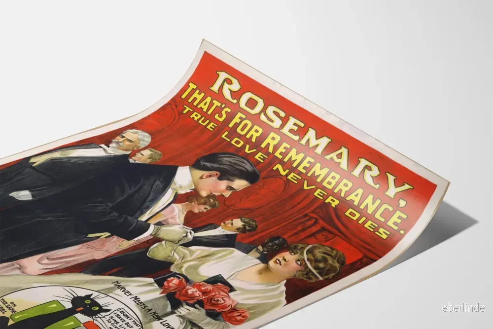 Vintageposter Rosemary That's For Remembrance - Retro väggdekoration - Bild 3