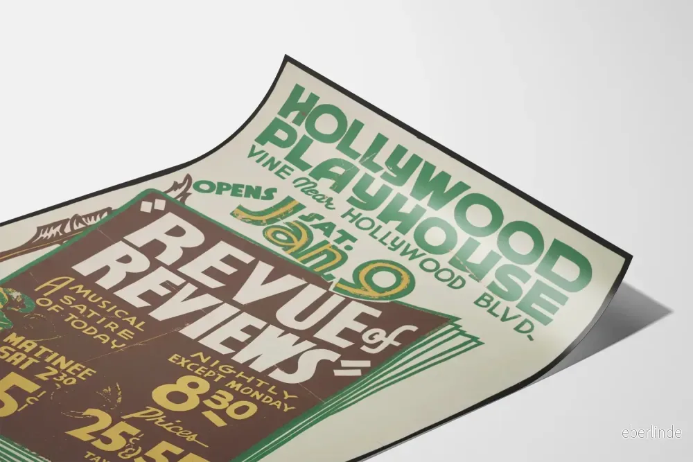 Vintageposter Revue of Reviews Hollywood Playhouse - Bild 3