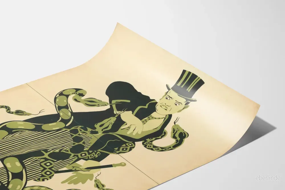 Vintageposter Eva och ormen med man och ormar - Bild 3
