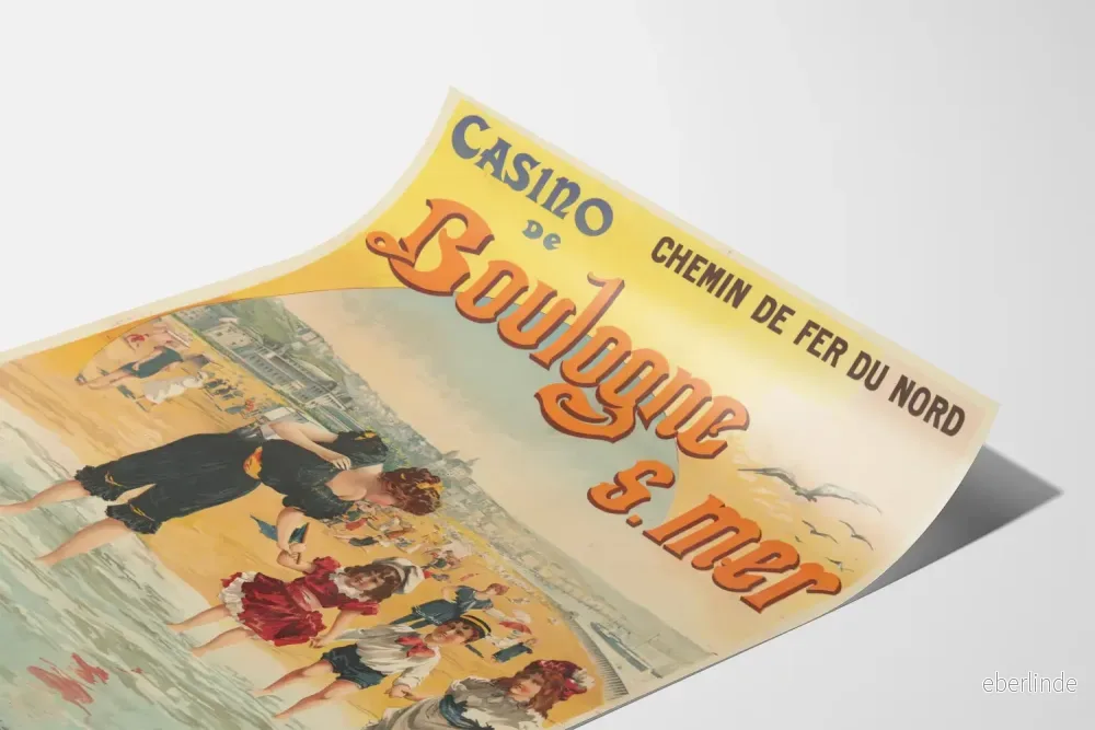 Vintageposter för Casino de Boulogne-sur-Mer Chemin de Fer du Nord - Bild 3