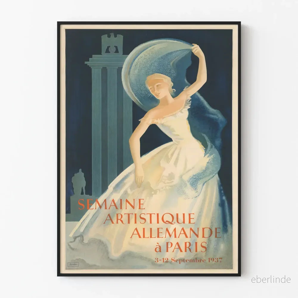 Vintageposter för Tysk konstnärlig vecka i Paris 1937