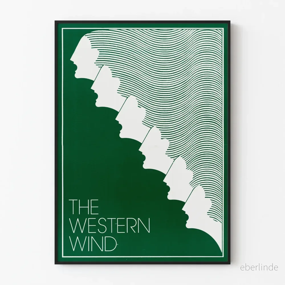 Poster The Western Wind minimalistisk grön och vit design