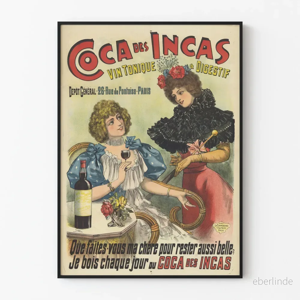 Vintageposter Coca från Inkas Vin, Tonic och Digestif
