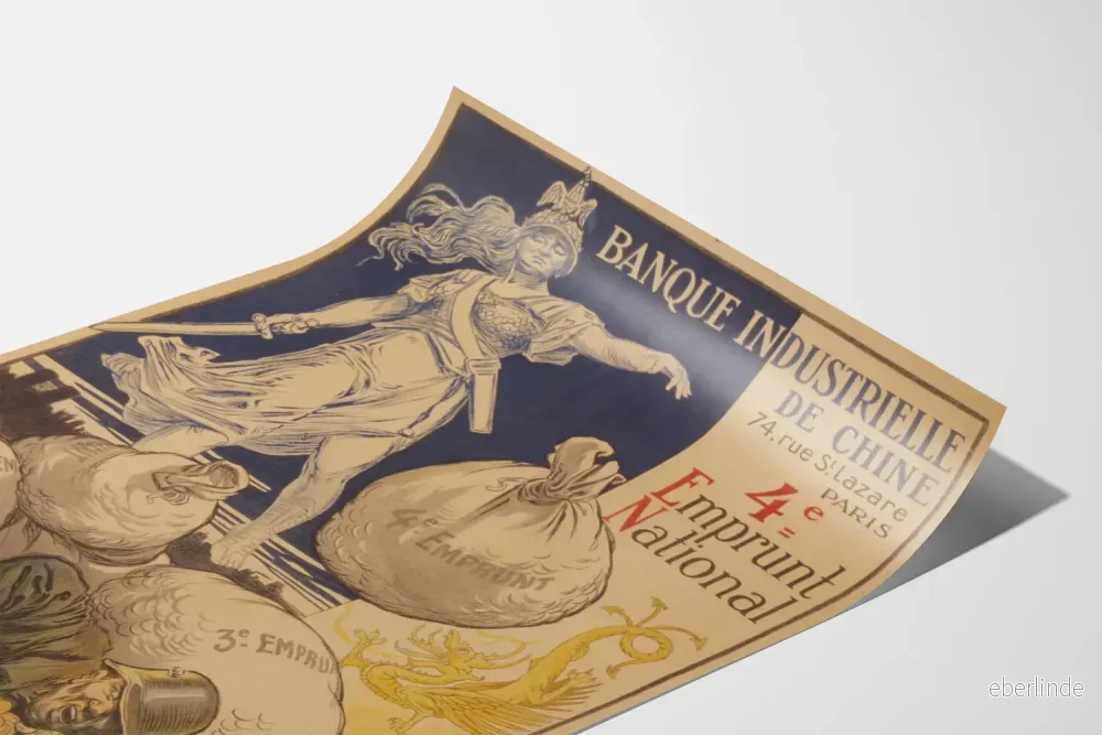 Vintageposter för Kinesiska industriella banken 4:e nationella lån - Bild 3