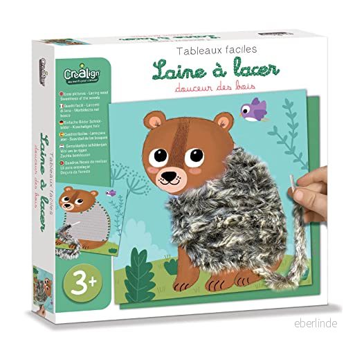 Crea Lign kreativ fritidslåda "Douceur des Wood" snörning ull från 3 år CL201 3760119714249