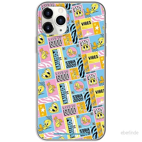 ERT GROUP mobiltelefonfodral för Iphone 11 PRO originalt och officiellt licensierat Looney Tunes mönster Tweety 012 optimalt anpassad till formen på mobiltelefonen, fodral tillverkad av TPU plast 5905795093785
