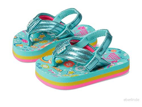 Reef Flicka Little Ahi flip flops, Älskar regnbåge, 20 EU 195333884974
