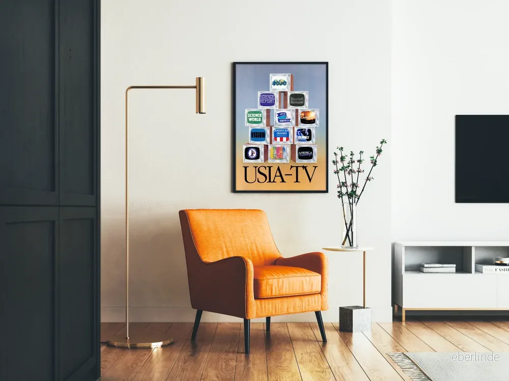 Vintageposter USIA-TV-pyramid av TV-apparater i retrostil - Bild 2