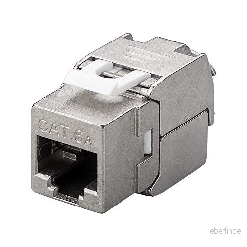 Pro Keystone module RJ45 CAT 6A STP 500 MHz slim line Silver 4040849908644