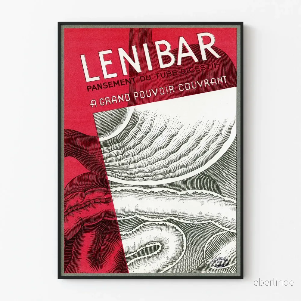 Vintage Lenibar-Poster för medicinsk väggdekoration