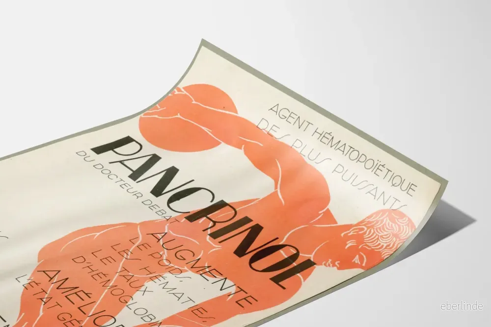 Vintageposter Pancrinol - Konstnärlig och medicinsk väggdekoration - Bild 3
