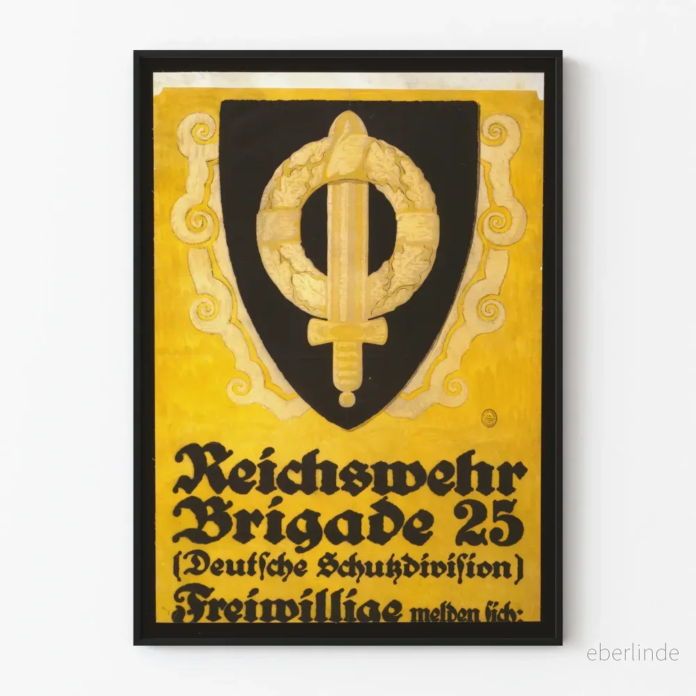 Vintageaffisch Reichswehr Brigade 25 som väggdekoration