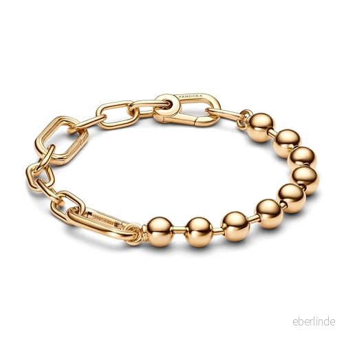 PANDORA ME Metallperlen & Gliederkettenarmband aus Sterling Silber mit 14 Karat vergoldete Metalllegierung, Kompatibel ME, Größe: 16cm, 562793C00 2 5700303076263