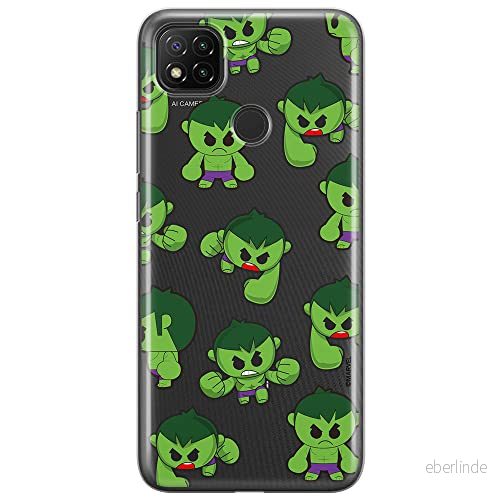 ERT GROUP mobiltelefonfodral för Xiaomi REDMI 9C originalt och officiellt licensierat Marvel mönster Hulk 006 optimalt anpassad till formen på mobiltelefonen, gedeeltelijk transparant 5904805239519