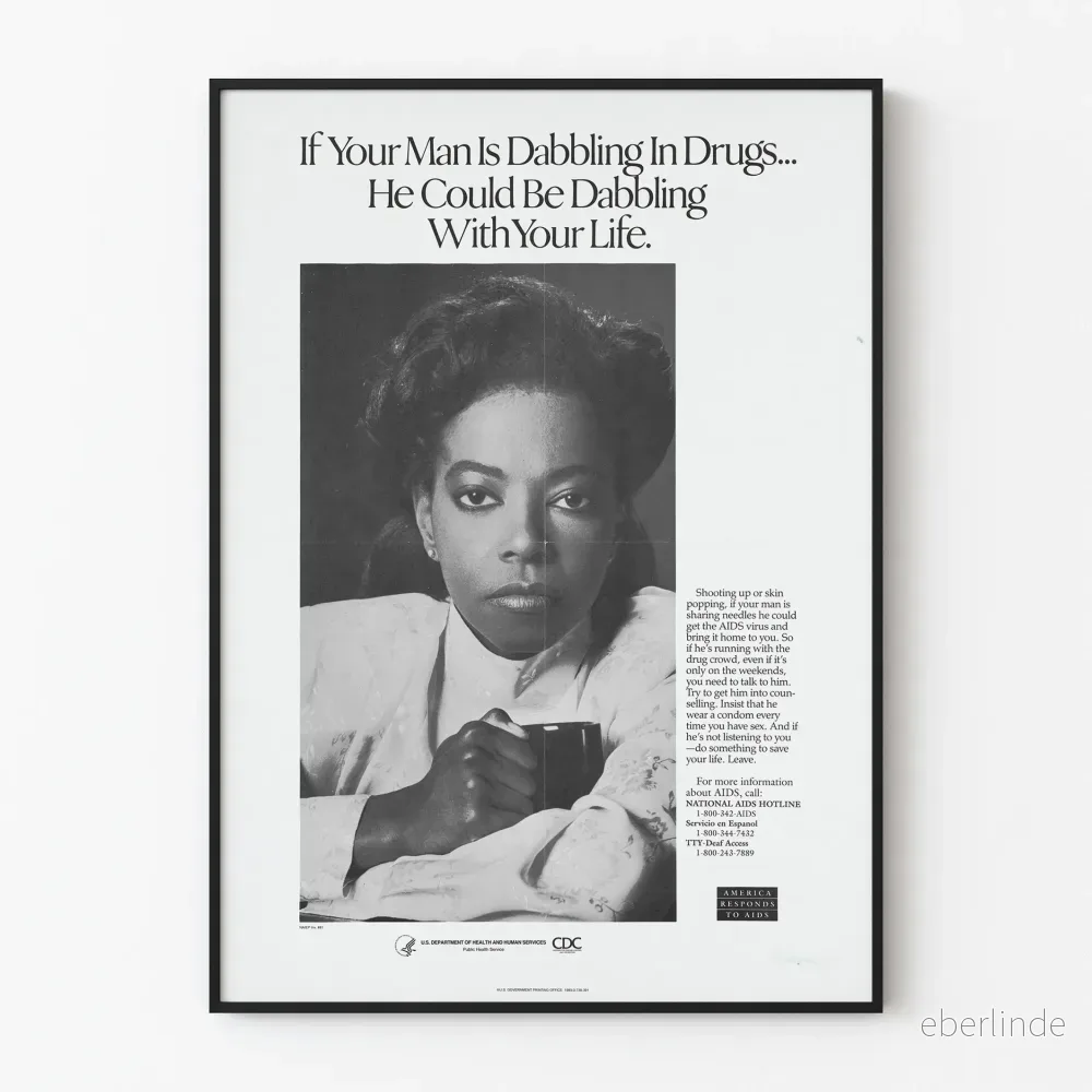 Posters för HIV och droger, folkhälsokampanj