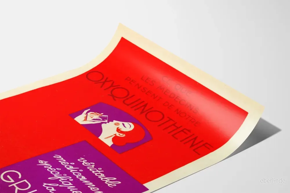 Vintageposter för Oxyquinothein medicin och influensa - Bild 3