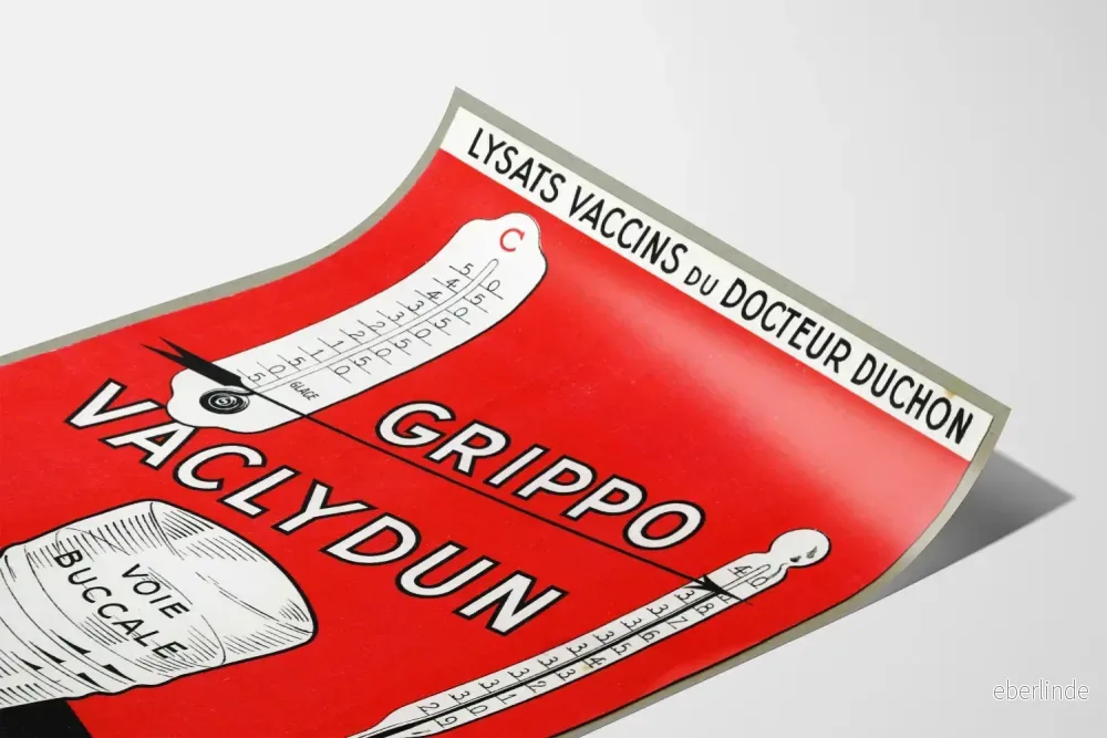 Vintageposter Grippo Vaclydun - Retro medicinsk väggdekoration - Bild 3