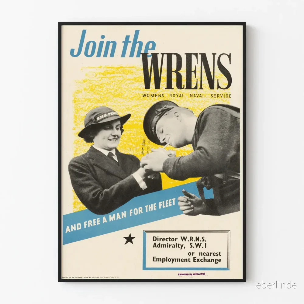 Vintage rekryteringsposter för WRENS Women's Royal Naval Service