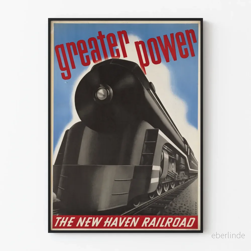 Vintageposter för Trains Greater Power New Haven Railroad