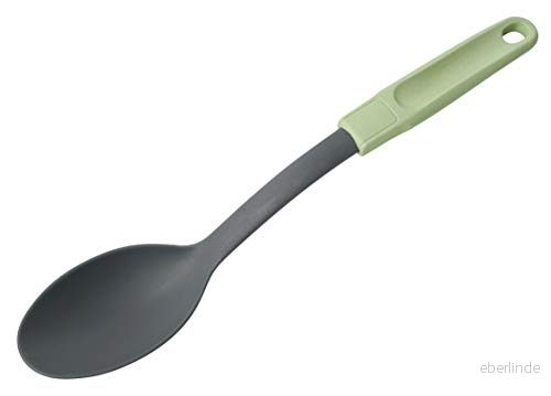 Fackelmann Ecolution serveringssked kökssked av träfibrer och ekologisk plast 33 cm x 6 steksked i mintgrön/stengrå 4008033330787