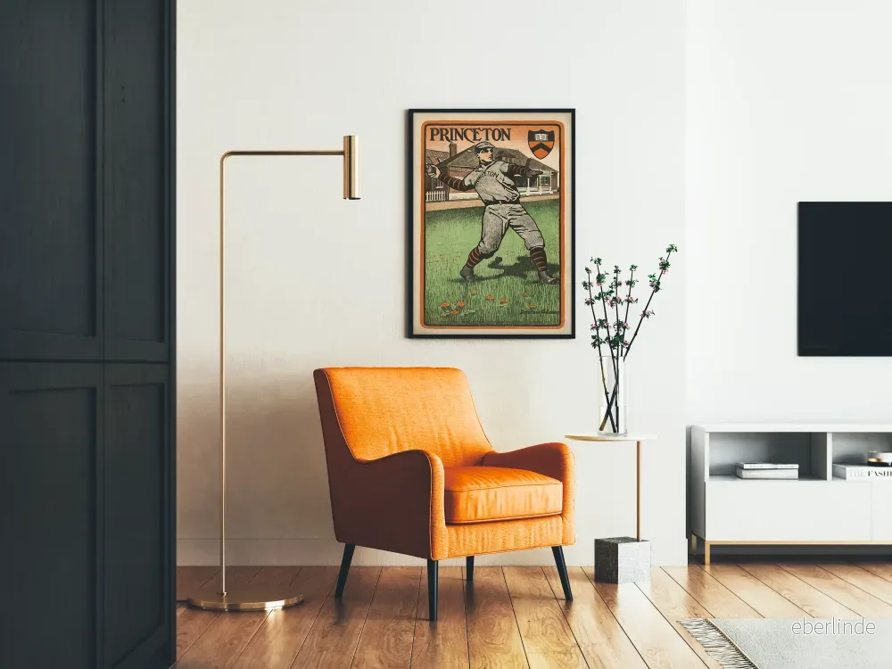 Vintageaffisch Princeton Basebollspelare - Bild 2
