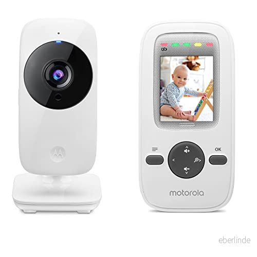 Motorola Nursery VM481 videobabymonitor med bärbar förälderenhet, mycket känslig mikrofon, infraröd mörkerseende, digital zoom, silver 5055374710081