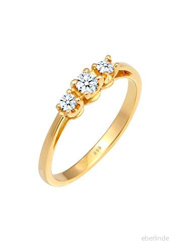 Diamore Damring Förlovning Tredubbel Diamant 0,22 Karat i Gult Guld 4050878493578