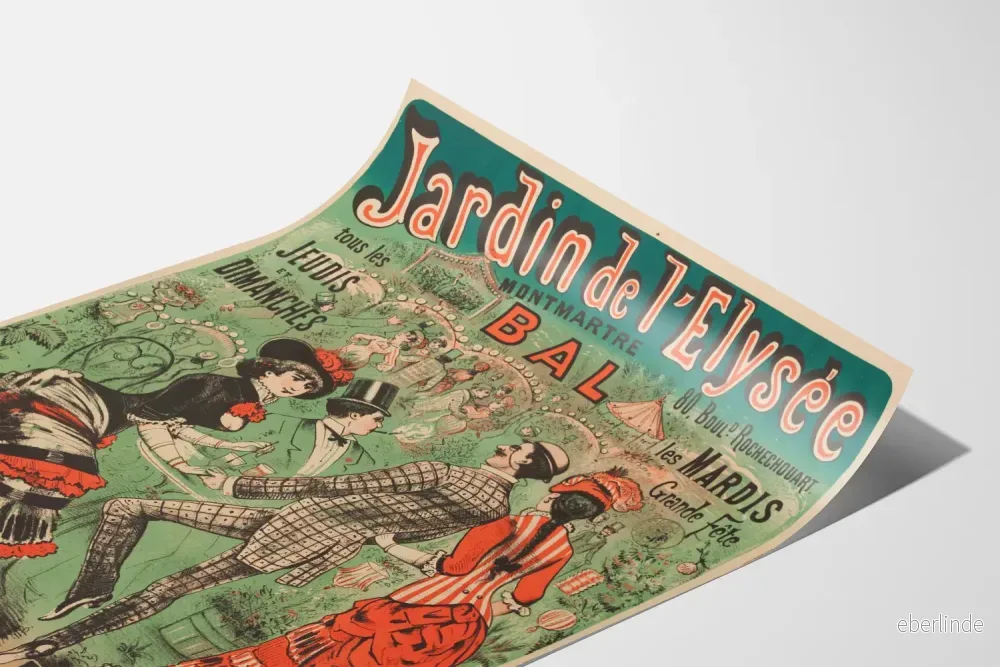 Vintageposter Jardin de l'Élysée Montmartre Bal på Rochechouart - Bild 3