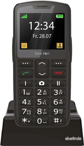 Beafon, SL260, Silverline, knapptelefon, seniortelefon med SOS nödsamtalsknapp, hörapparatskompatibel, M4/T4, display 2,2 tum (5,58 tum), färg svart, ljussignal 9120124820054
