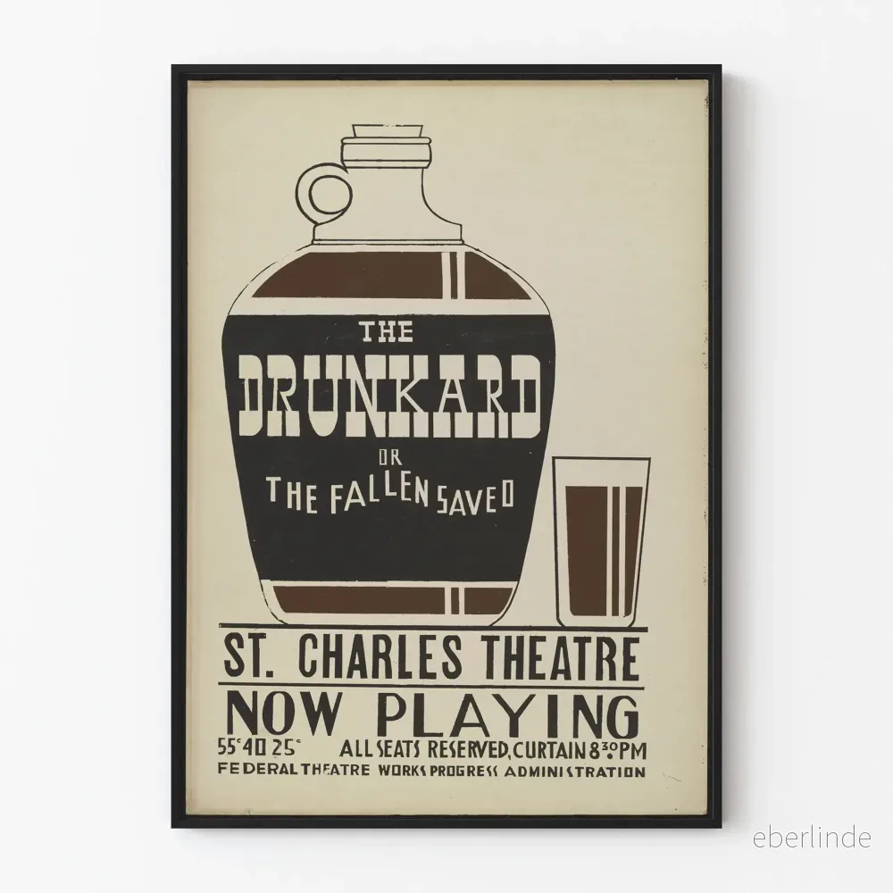 Vintageposter 'The Drunkard' - Retro teater väggdekoration