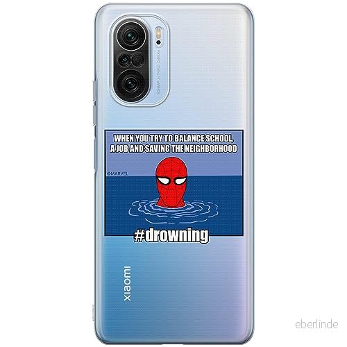 ERT GROUP mobiltelefonfodral för Xiaomi MI 11i/ REDMI K40/K40 PRO/POCO F3/ F3 PRO originalt och officiellt licensierat Marvel mönster Spider Man 037, gedeeltelijk transparant 5905795012960