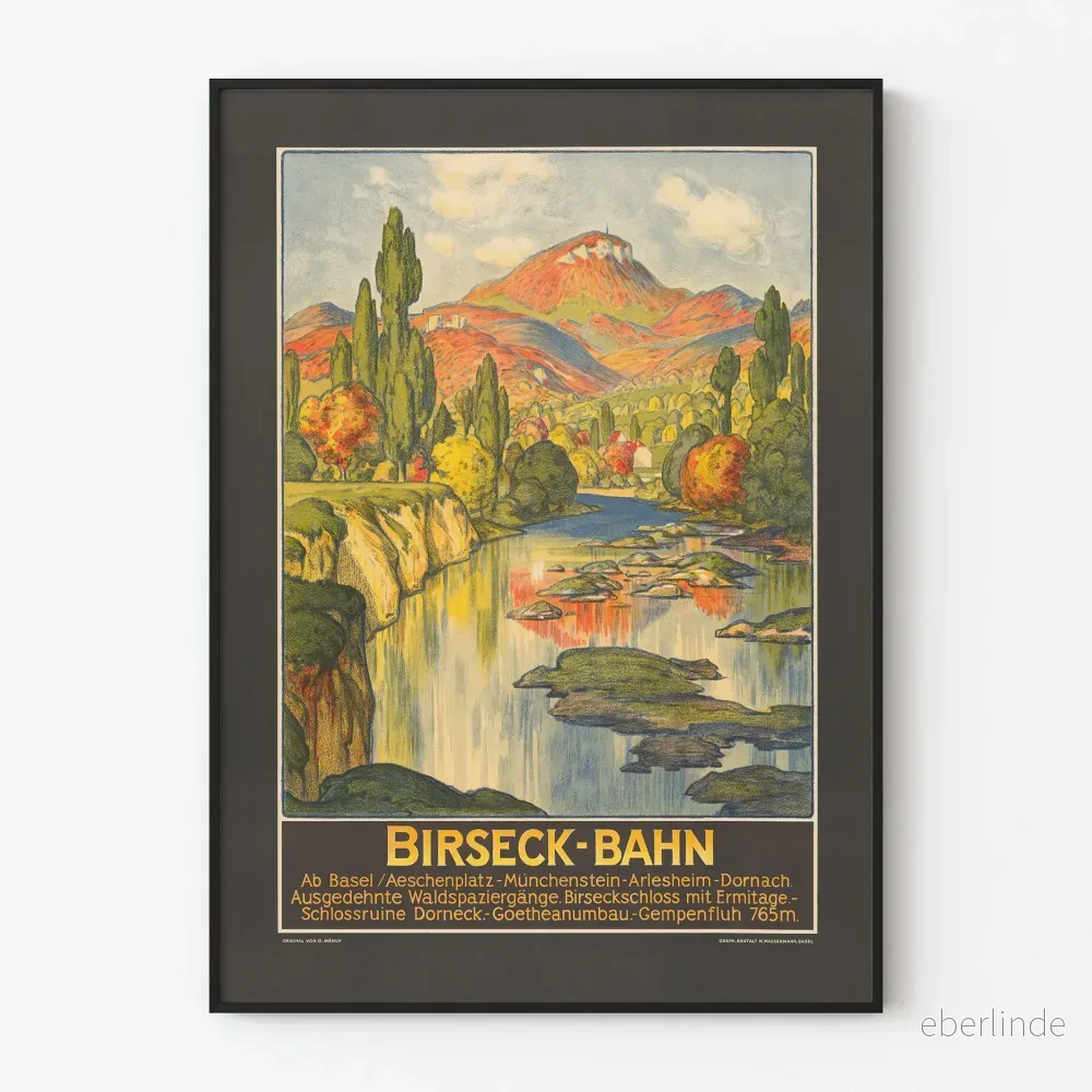 Vintageposter Birseck-Bahn för väggdekoration