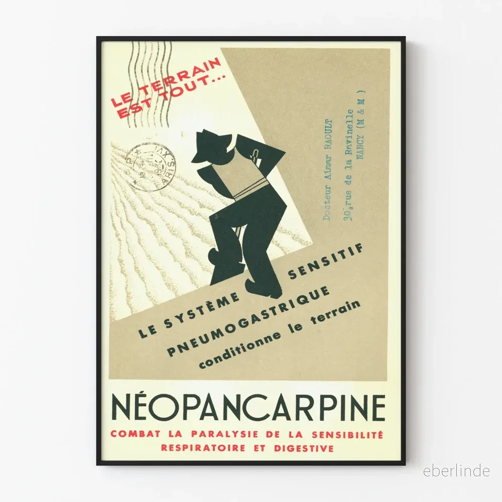 Vintage affisch Néopancarpine medicinsk väggdekor