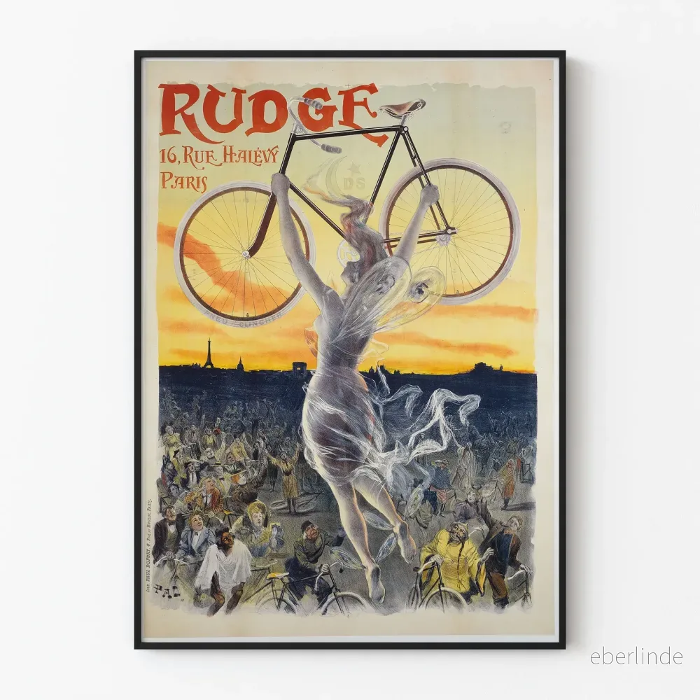 Vintageposter Rudge Vélo - Parisisk väggdekoration