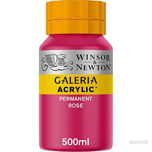 Winsor & Newton 2150502 Galeria akrylfärg, hög pigmentering, ljusäkta, krispig konsistens, 500 ml kruka permanent rosa 94376914818