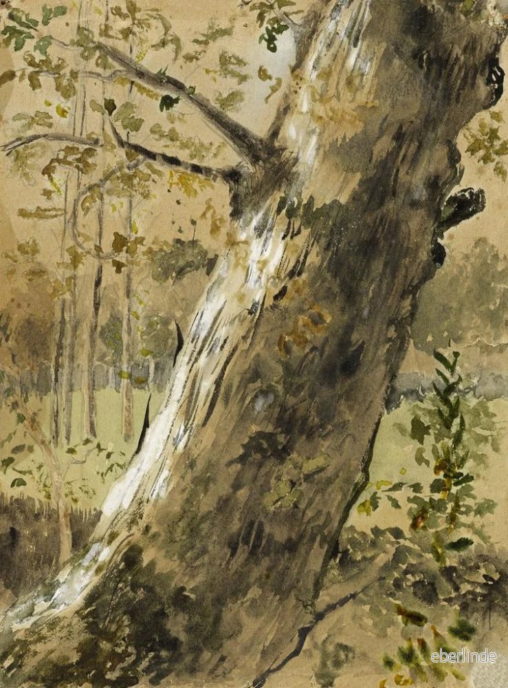 Målning Studie av landskap i Vendée La Roche-sur-Yon Trädstam - Arthur Joseph Gueniot - Bild 2