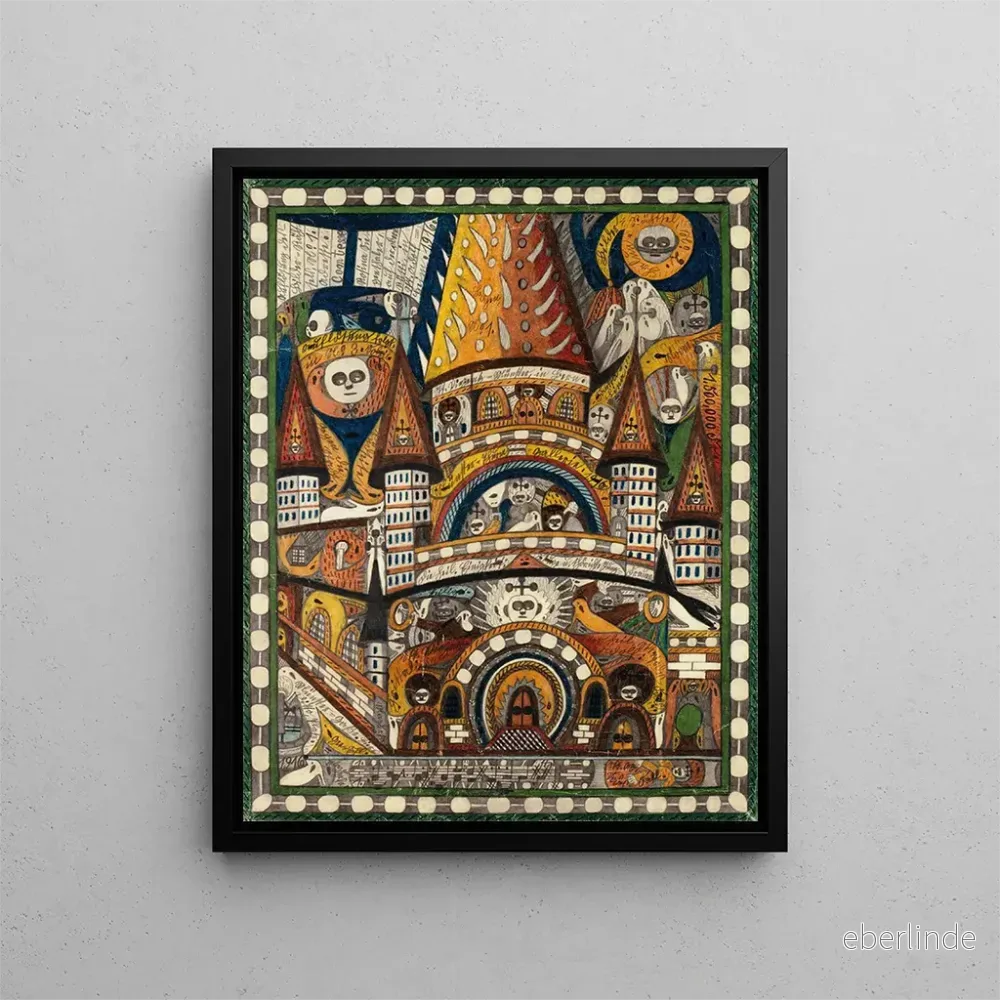 Målning av Berns Saint-Vincent-katedral – Adolf Wölfli Målning av Berns Saint-Vincent-katedral – Adolf Wölfli