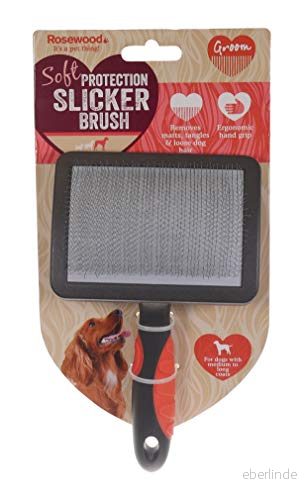 Rosewood mjukt skydd slickerborste för hundar, stor 5025659076614
