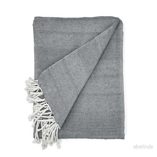 Cardenal Textil Foulard Multipurpose Pinniscola, pläd för säng, sängfilt, sofföverdrag, antracit, 180 x 260 cm 8435701330651