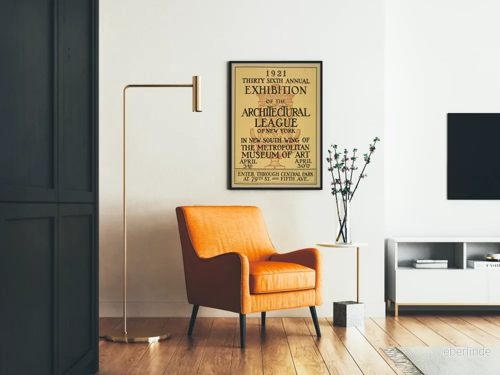 Vintage affisch för arkitekturutställning New York 1921 - Bild 2