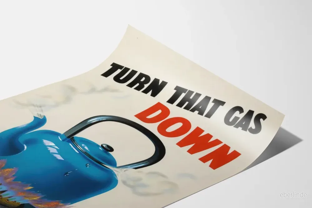 Vintageposter « Turn That Gas Down » för väggdekoration i köket - Bild 3