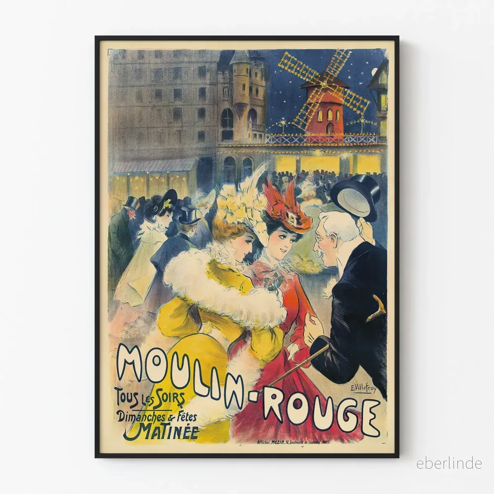 Dekorativ poster Moulin Rouge Vintage Parisienne Dekorativ poster Moulin Rouge Vintage Parisienne