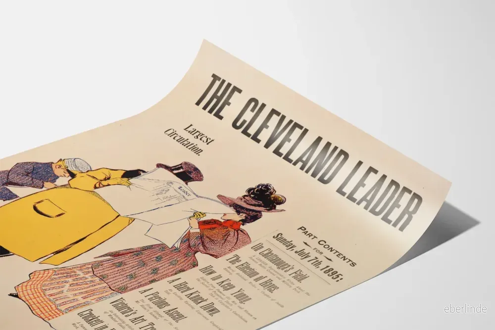 Vintageposter The Cleveland Leader – Retro väggdekoration med 1800-tals tidningsmotiv - Bild 3