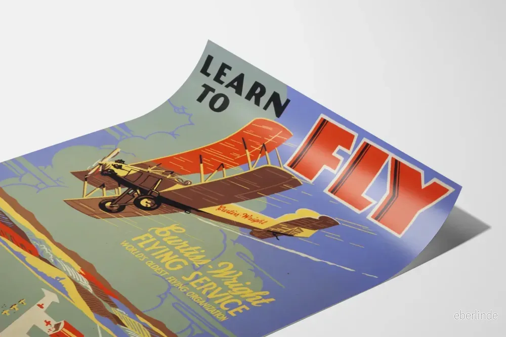 Vintage affisch för flygträning Curtiss-Wright - Bild 3