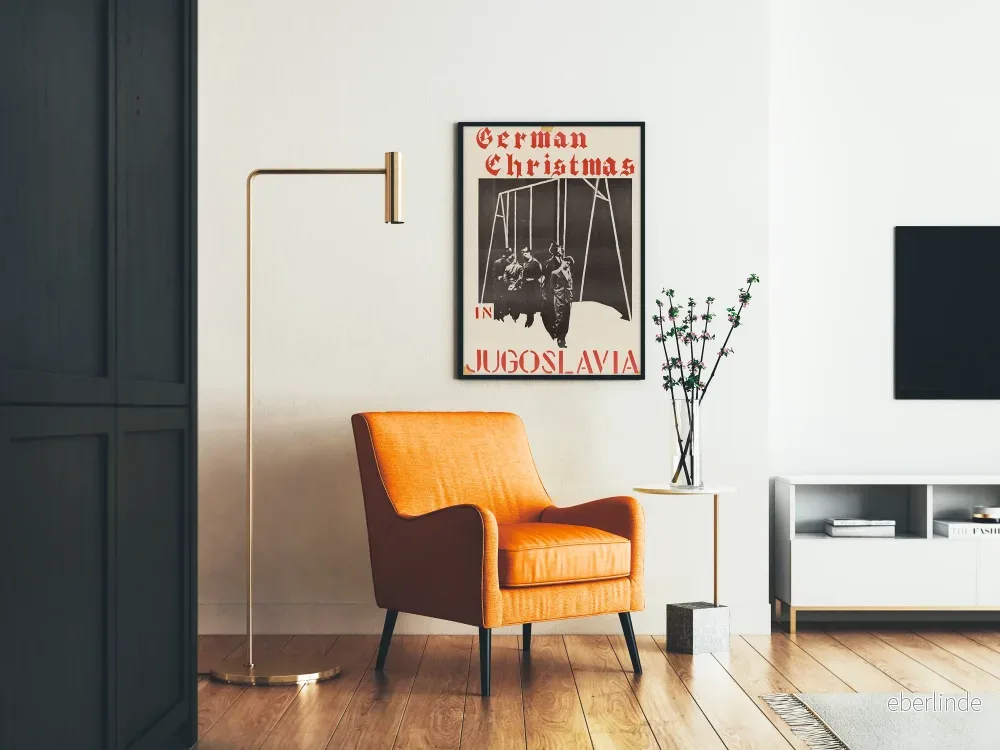 Vintage tysk jul i Jugoslavien - Äkta väggdekoration poster - Bild 2