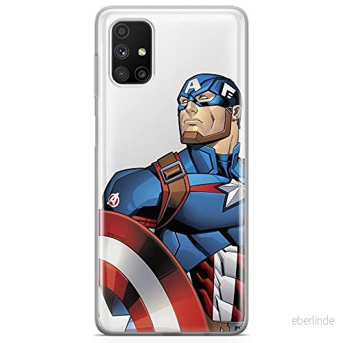 ERT GROUP mobiltelefonfodral för Samsung M51 originalt och officiellt licensierat Marvel mönster Captain America 011 optimalt anpassad till formen på mobiltelefonen, gedeeltelijk transparant 5903040511459