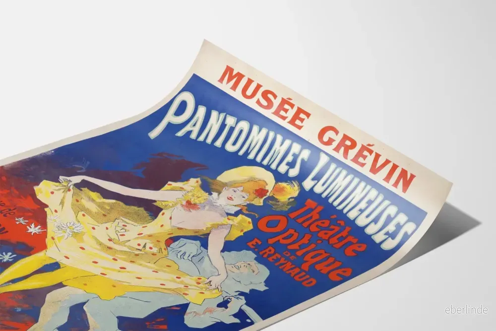 Vintageposter av ljusnande pantomimer på Grévin-museet, optiskt teater - Bild 3